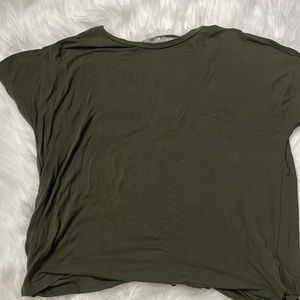 Green open back T